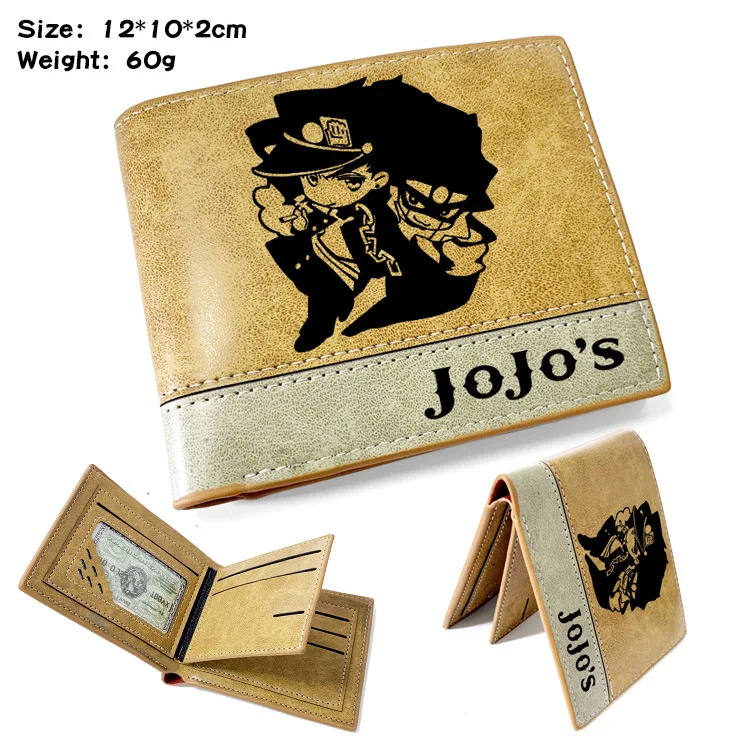 Anime Jojo bizarre Abenteuer Brieftasche Khaki Geldbörse Karten halter männlich oder weiblich