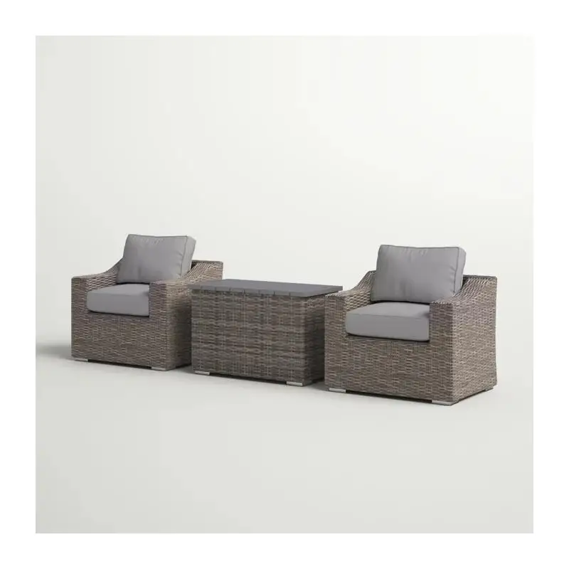 مجموعة جلوس مريحة لشخصين من الخيزران مع وسائد قطيفة للتجمعات الخارجية - مجموعة أثاث الفناء المجمعة بالكامل #3