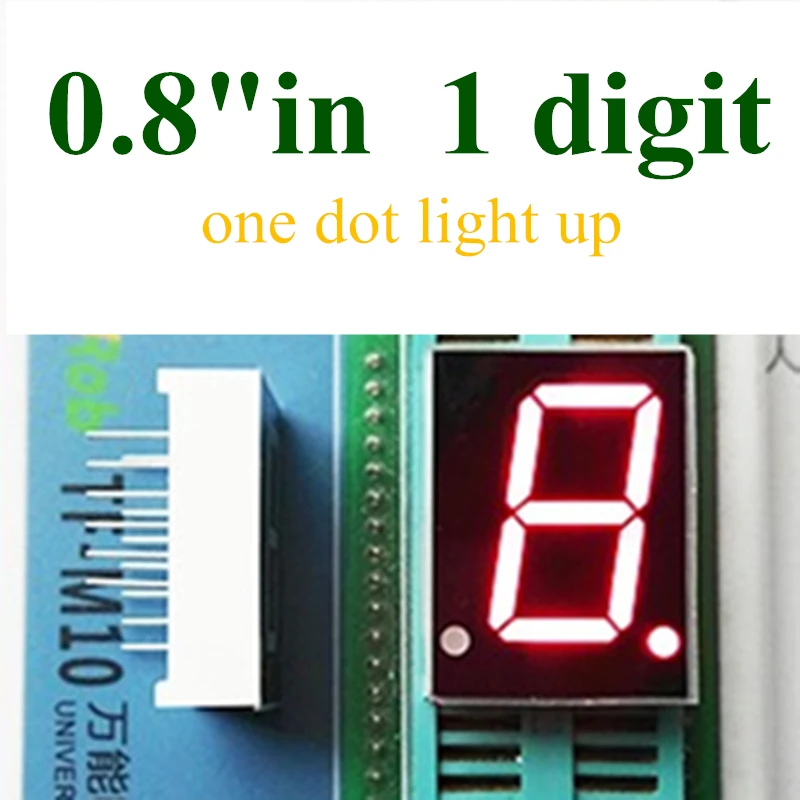 

20PCS 7 Segment RED LED Display 27.7*20*10MM Nixie tube 0.8 inches 1 Bit Digital Tube Common Anode(one dot)