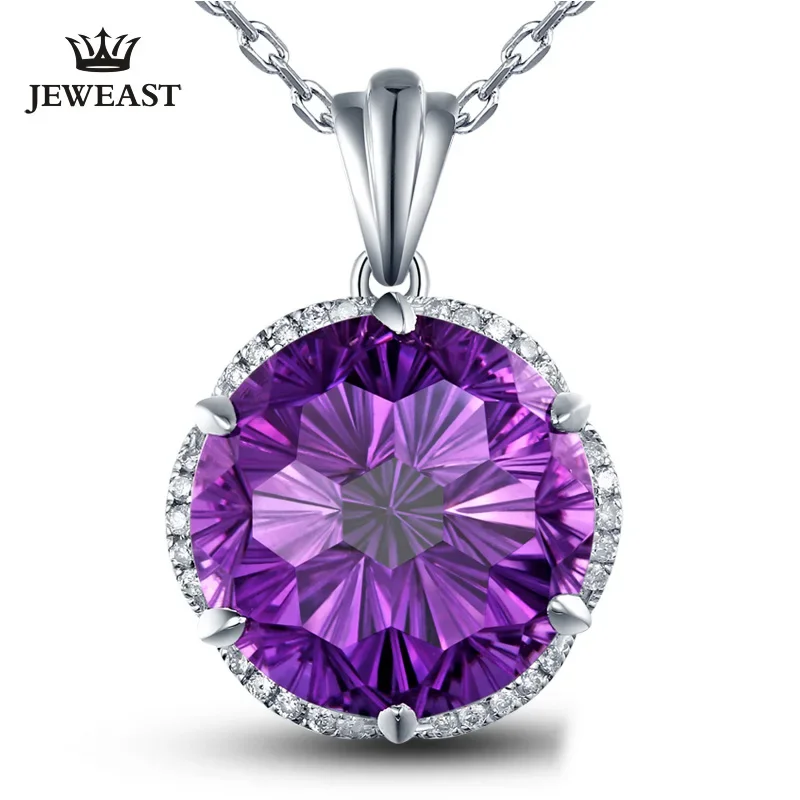 

Natural Amethyst 18K Pure Gold Pendant Real AU 750 Solid Gold Upscale Trendy Classic Party Fine Jewelry Hot Sell New 2025