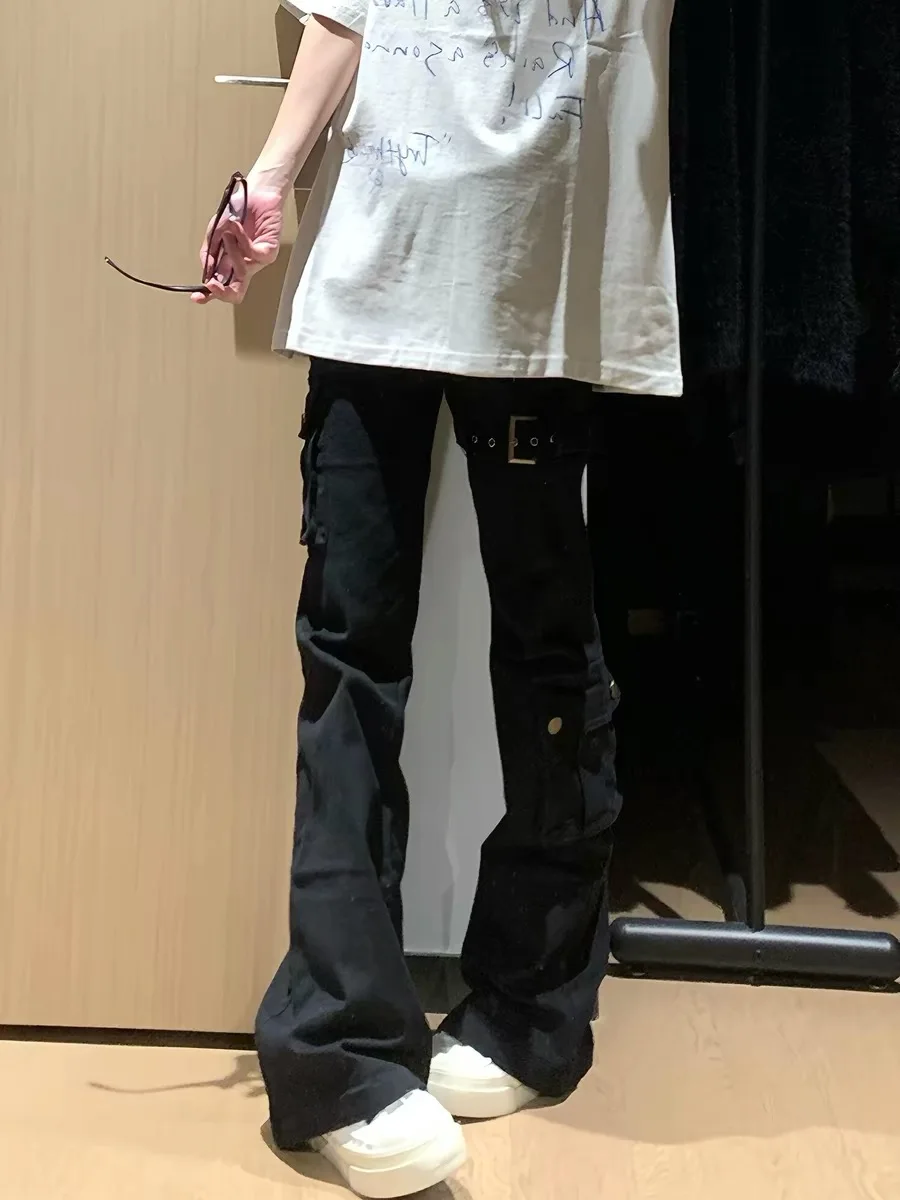 

Bla American Sle Wide Leg Jeans Women's ature Flared Workwear Pants High Waist Straight Cut Long Trousers