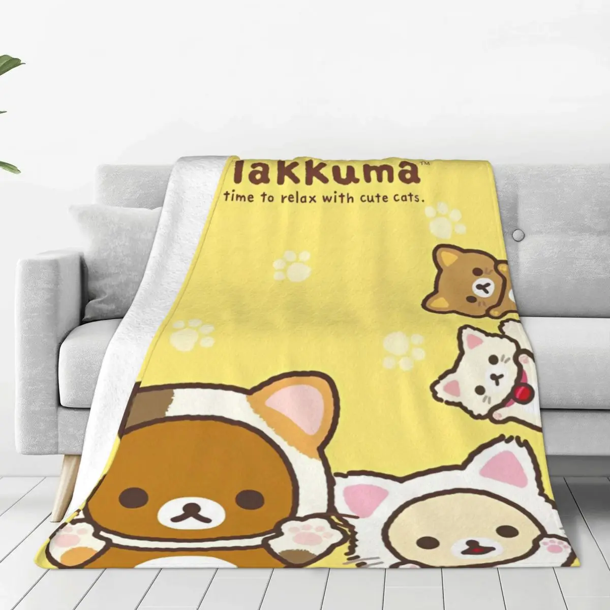 Rilakkuma Cartoon Blanket Picnic Flannel Throw Blanket For Living Room Super Warm Custom Quality Bedspread Gift