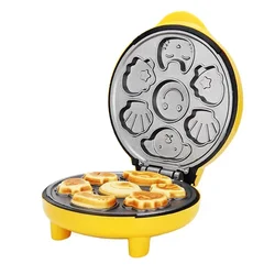 220V Household automatic cake machine Cartoon mini children's bread machine double-sided heating baking breakfast machine EU US