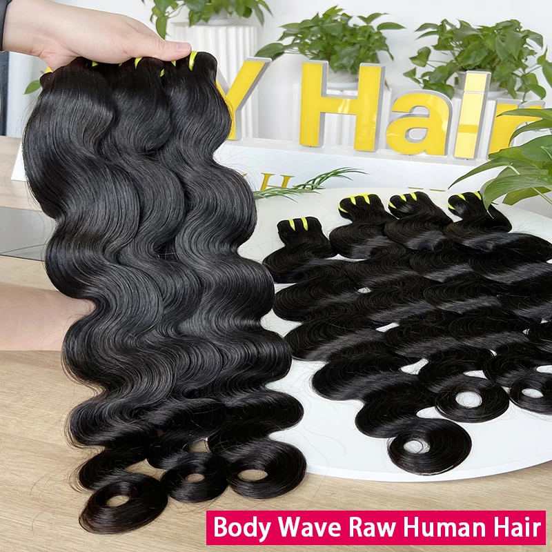

Unprocessed Raw 100% Human Hair Body Wave Bundles 10-30 Inch Brazilian virgin Hair Extensions For Women Natural Color Tissage