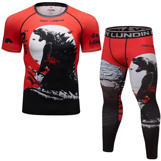 Compression Men's Sports Suits Quick Dry MMA Boxing Jerseys Sportswear Training Workout Clothes Rashguard Gym Fitness Tracksuits