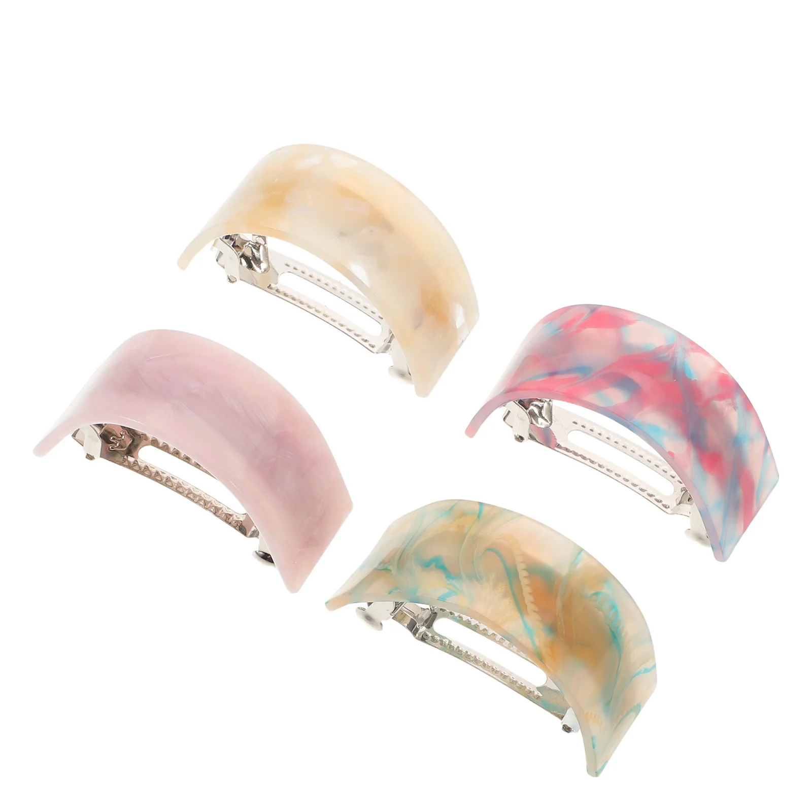 

4Pcs Acetate Hair Claw Clips Secure Spring Clasp High Ponytail Bun Clips Trendy Salon Hair Accessories Women Updo Styling