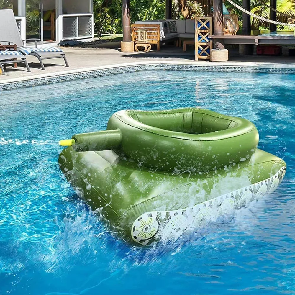 Flutuador inflável para piscina com canhão de água – Brinquedo de batalha de água para crianças |   Diversão na festa na piscina de verão