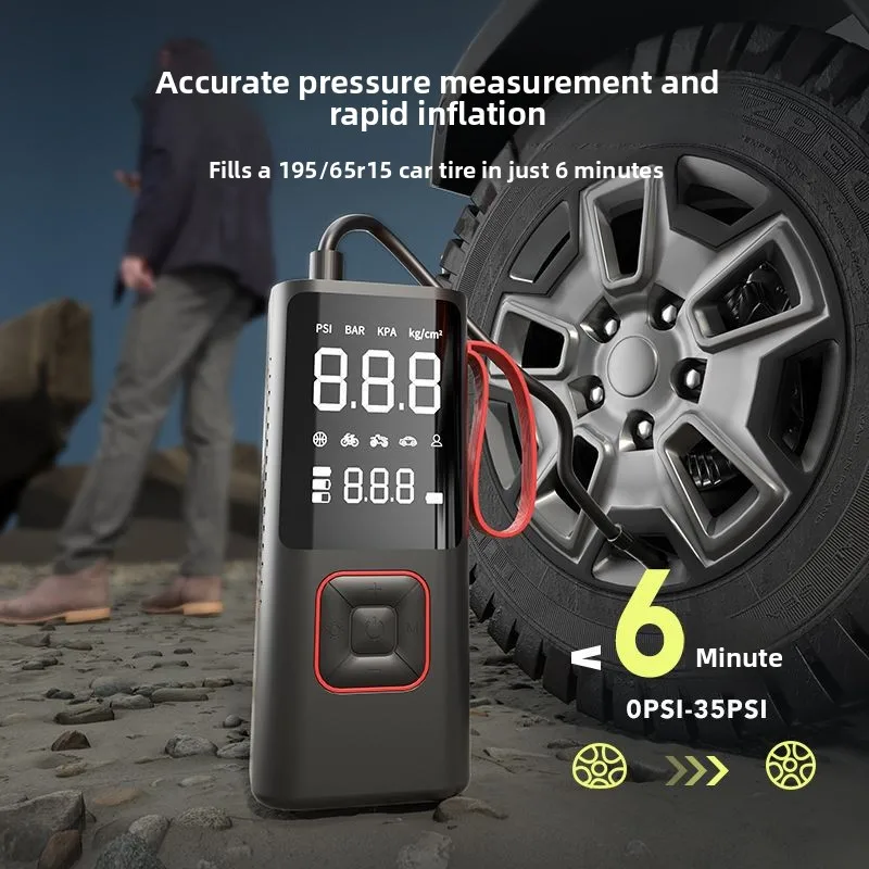 

Беспроводной автомобильный насос 2-в-1 и внешний аккумулятор — портативный электрический компрессор для автомобиля, велосипеда и дома