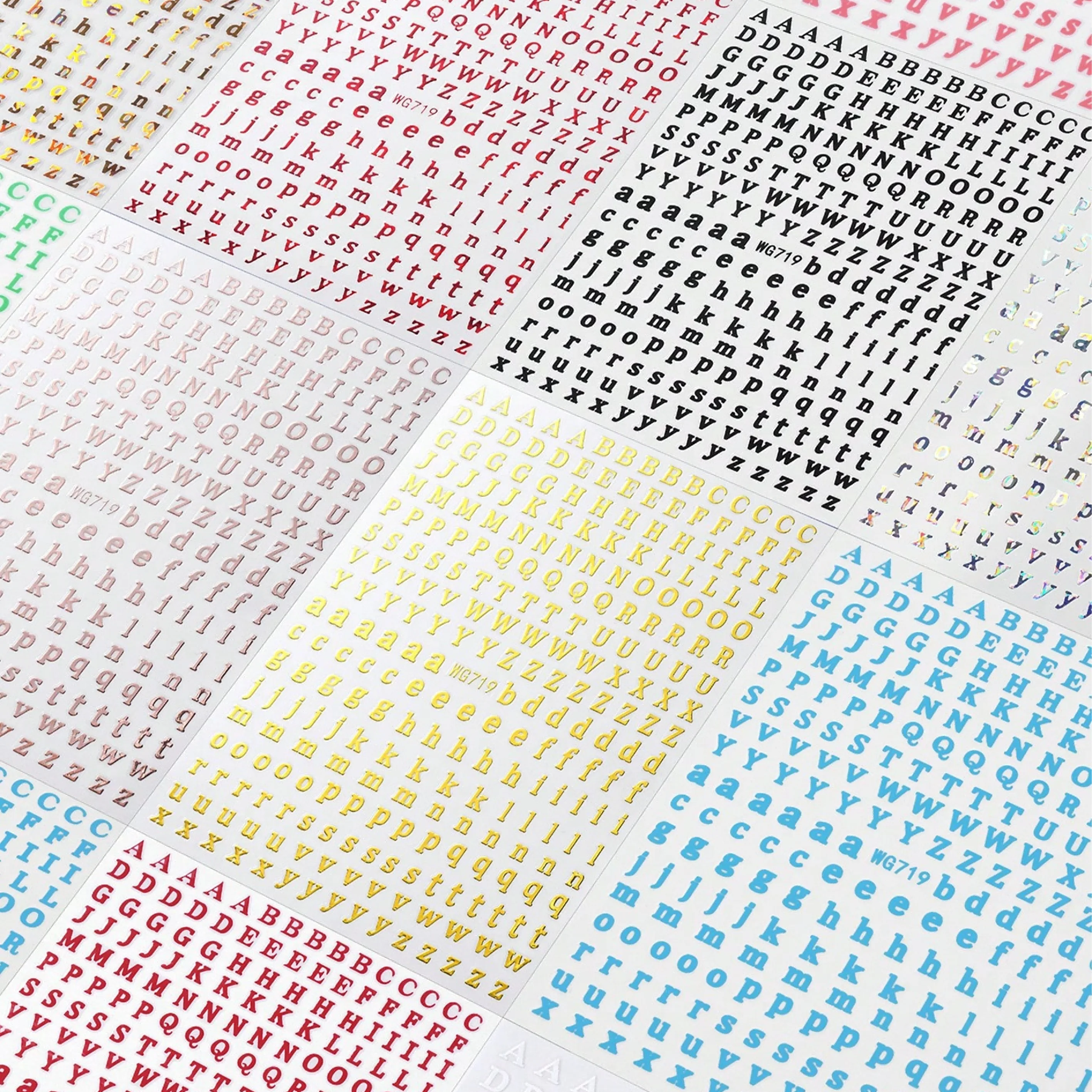1PC Multicolor Letter Pattern Nail Art Sticker，Letter Decal Nail Decoration，Suitable For Nail Salon, Self-Adhesive Art Stickers