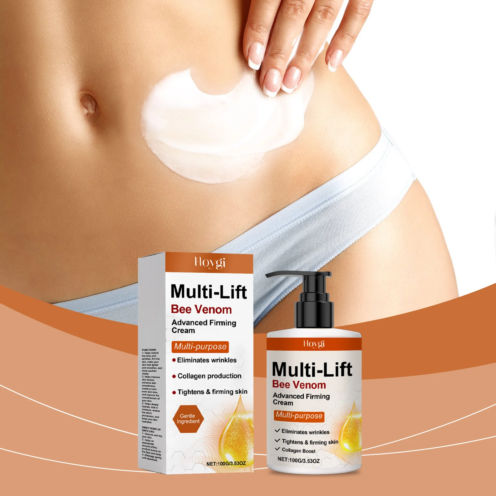 Straffende Bienengift-Creme – Anti-Aging-Gesichtscreme zur Falten und Straffung – Kollagen-Boosting-Feuchtigkeitscreme – 100 g/3,53 Unzen