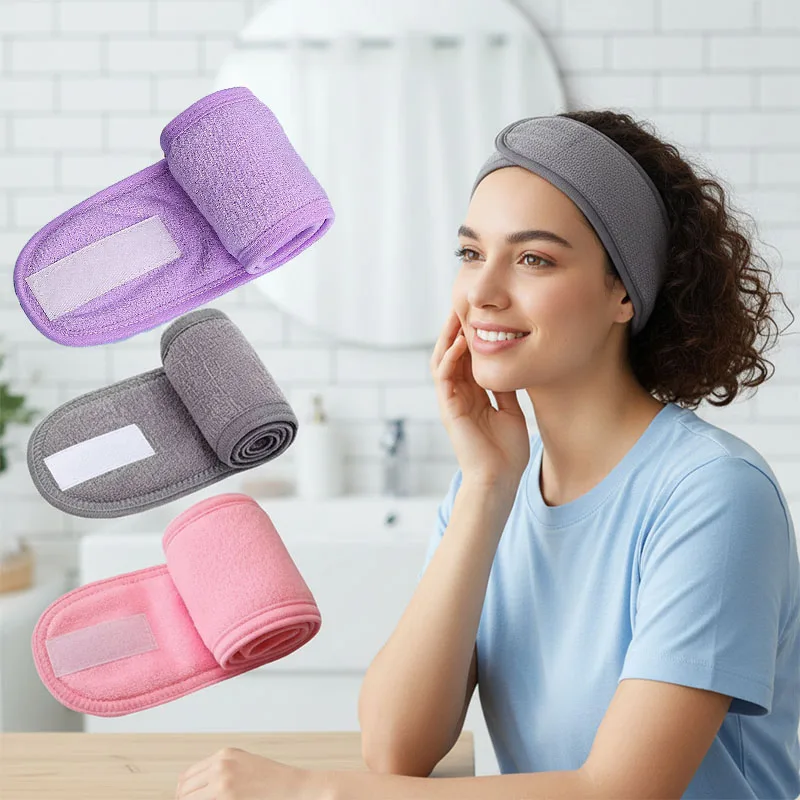 Adjustable Head Band Yoga Spa Headwear Bath Shower Makeup Wash Toweling Hair Make Up Accessories skin care tools FD05