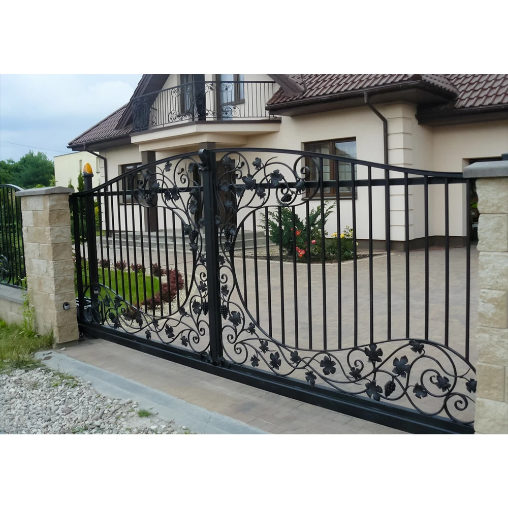 Luxury Design Automatic Driveway Gates for Villa Electric Wrought Iron Fencing Trellis Main Gates