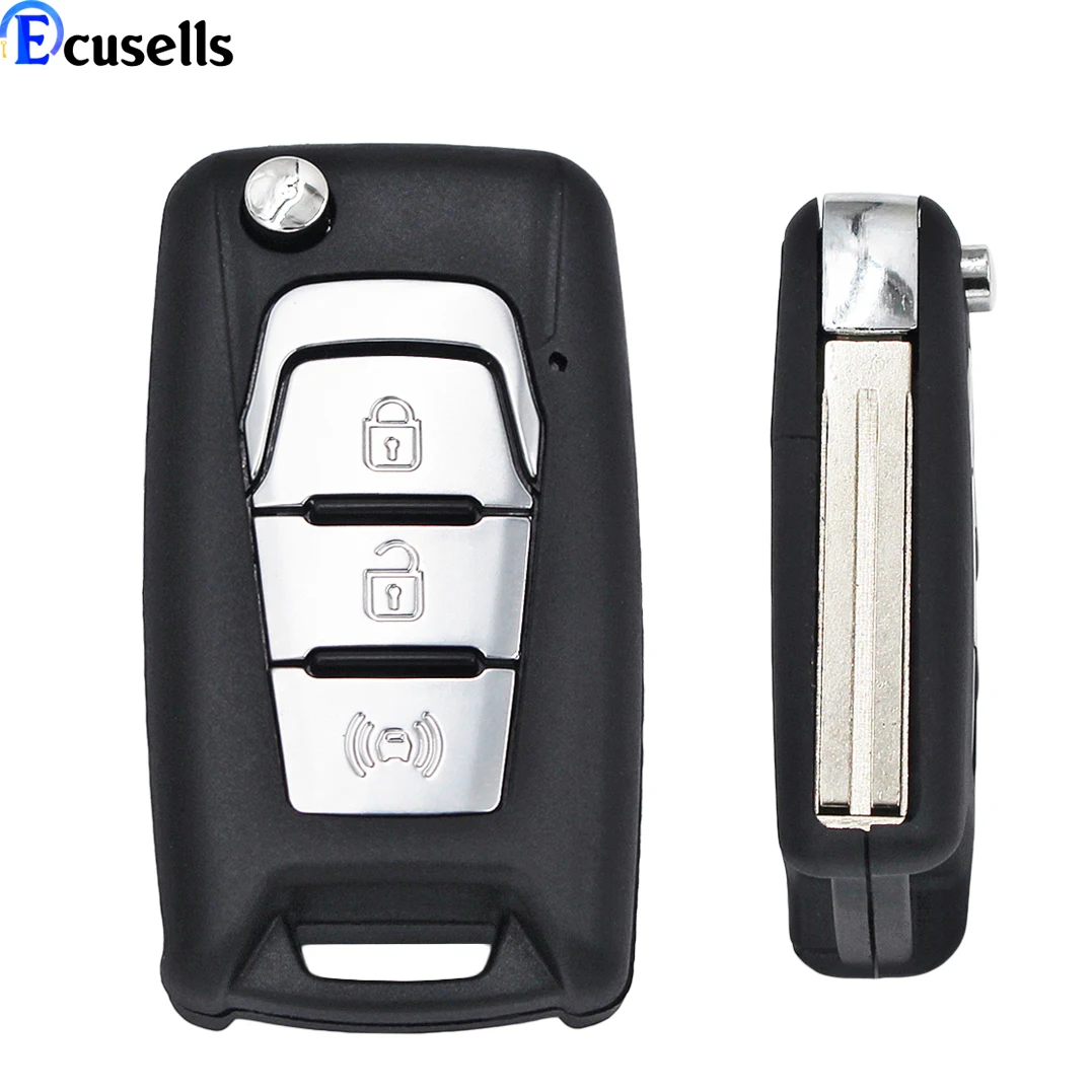 3 Button Flip Remote Key Shell For Ssangyong Korando New Actyon C200 2016 2017 Switchblade Folding Car Key