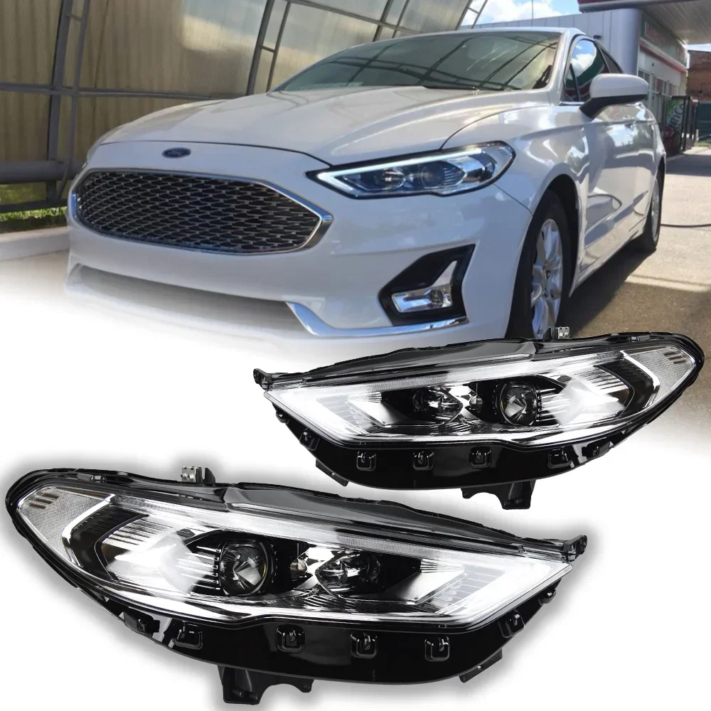 

A Pair Car Lights for Ford Fusion Headlight Projector Lens 2017-2020 Mondeo Signal Head Lamp LED Headlights Drl