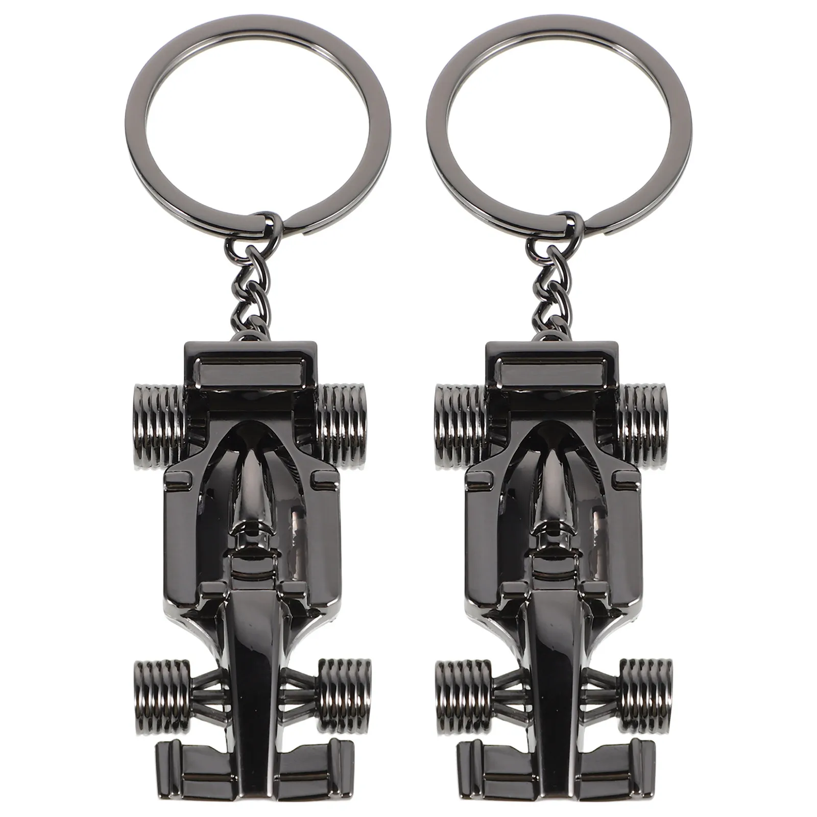 2Pcs Alloy Racing Car Keychain Hollow Design Car Key Charm Fashion Keychain for Automotive Events Racing Key Chain