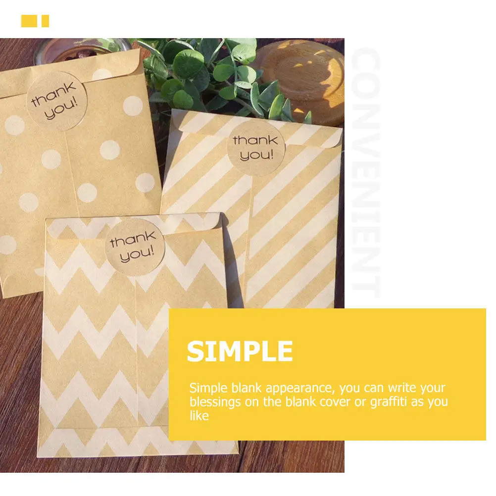 80Pcs Elegant Retro Blank Kraft Envelopes Multi-Function Invitation Cash Storage Tip Envelopes for Daily Use Gift Accessories