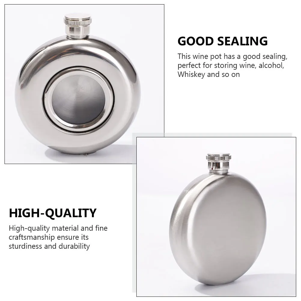 

1Pcs Portable Stainless Steel Wine Pot Heavy Duty Sealed Wine Flask for Camping Hiking Fishing Beach Parties Holiday Gift