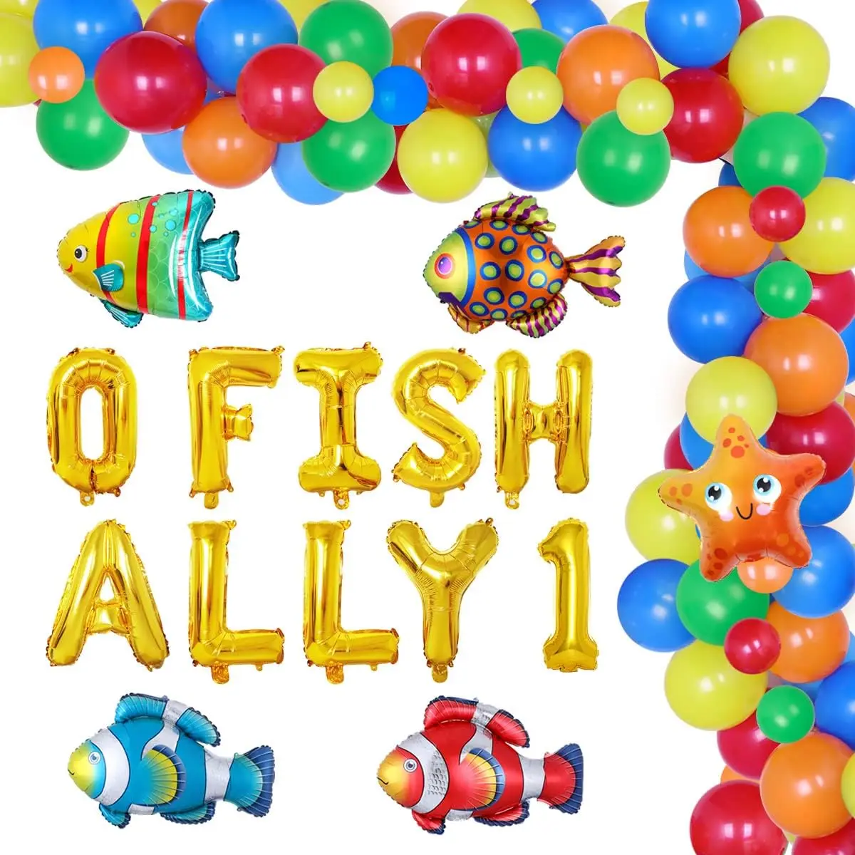 

Fish Foil Balloon for Little Fisherman Gone, O FISH ALLY, One Banner, Fishing Decorations, First Birthday Party