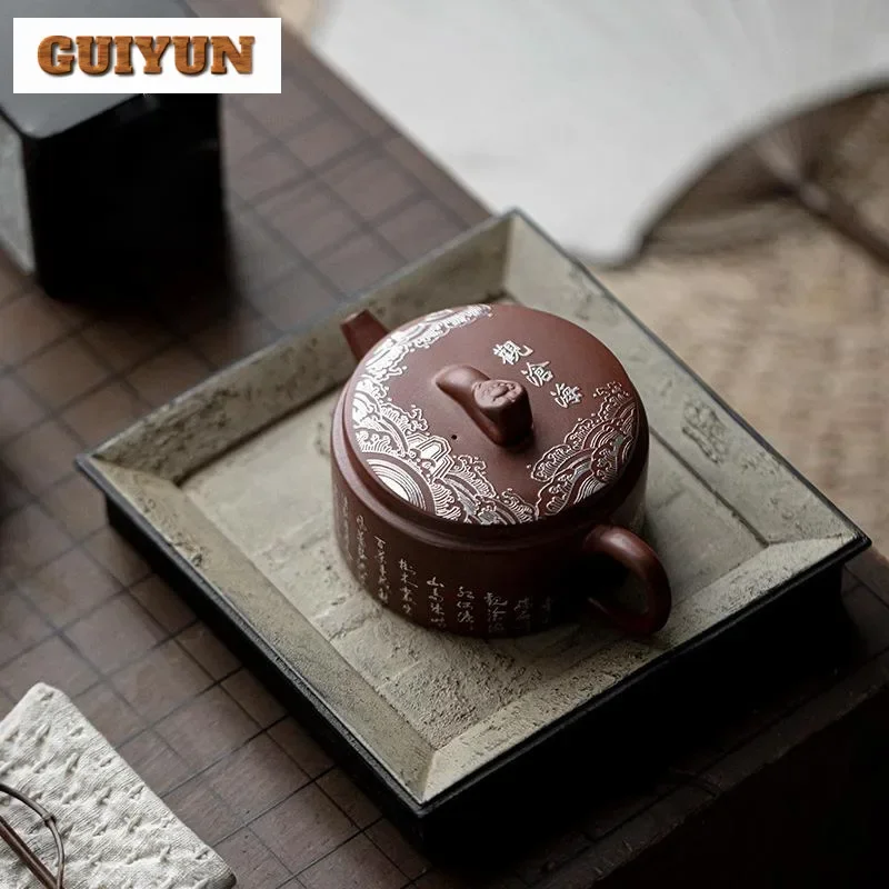 

150ml High-end Chinese Yixing Purple Clay Teapot Beauty Kettle Famous Handmade Poetic Hanwa Tea Pot Raw Ore Zisha Teaset Teaware