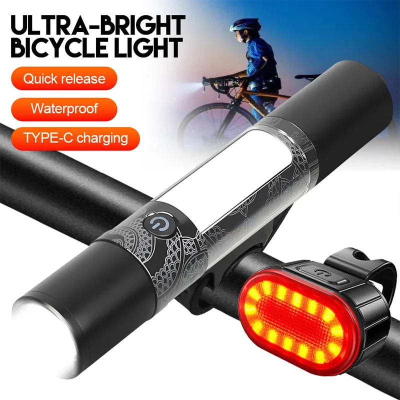 

3 in 1 2000LM LED Flashlights with hook 9 Modes Rechargeable Emergency Magnetic Zoom Torch Bicycle Light for Outdoor Camping