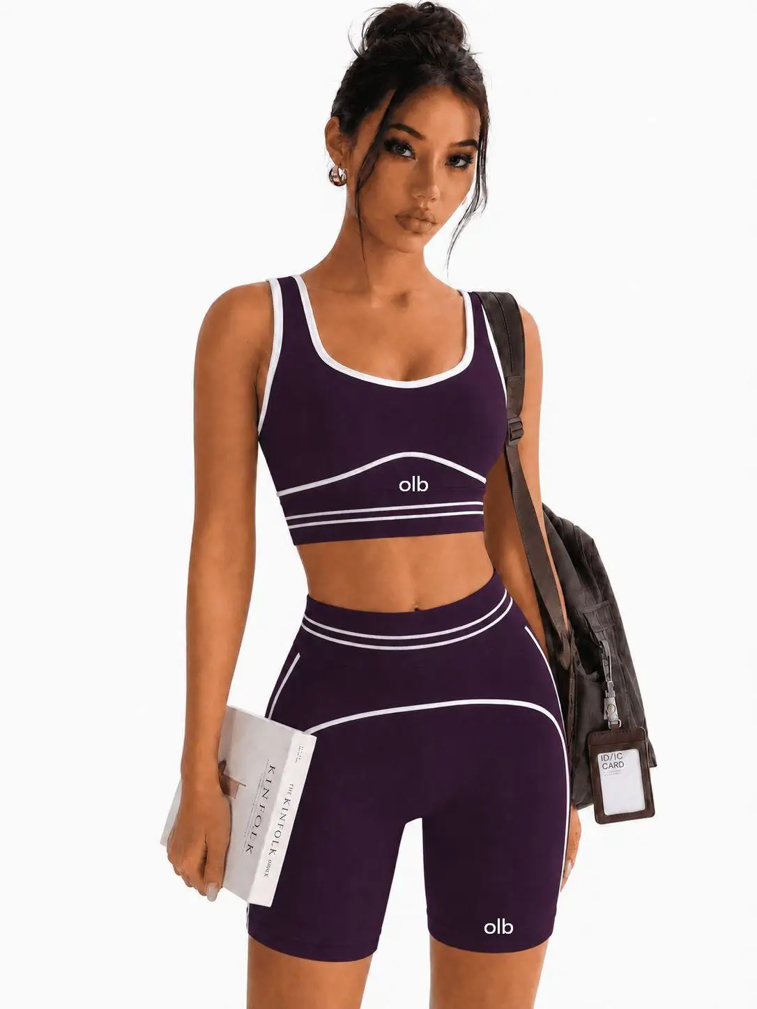 2-piece set with chest cushion, stunning yoga suit set, summer sports set, women's Pilates vest, hip lifting fitness shorts