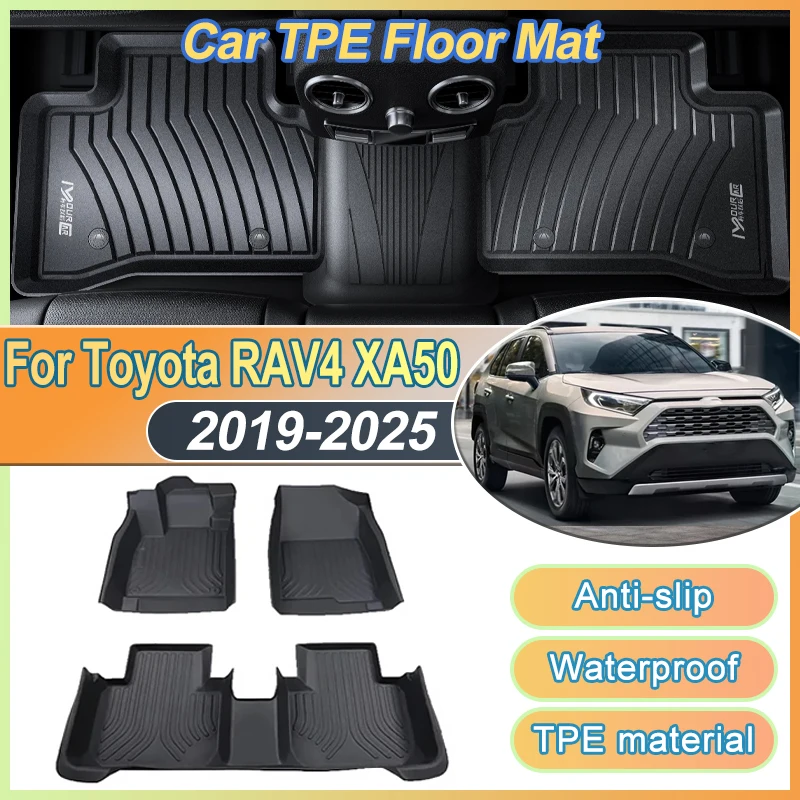 

Car Floor Mats For Toyota RAV4 RAV-4 XA50 2019~2025 2024 LHD 3D TPE Waterproof Mud Carpet Foot Full Pad Easy Clean Accessories