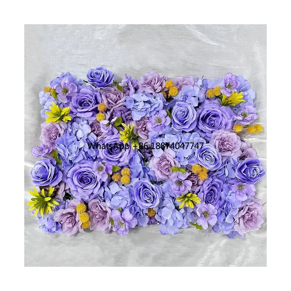 

MYQ46 Factory Purple Flower Wall Artificial Flower Roses Home Decor Peony Hydrangea Head Flowers Wedding