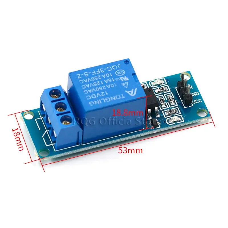 1 Channel 12V relay module with optical coupling isolation relay MCU expansion board high / level trigger