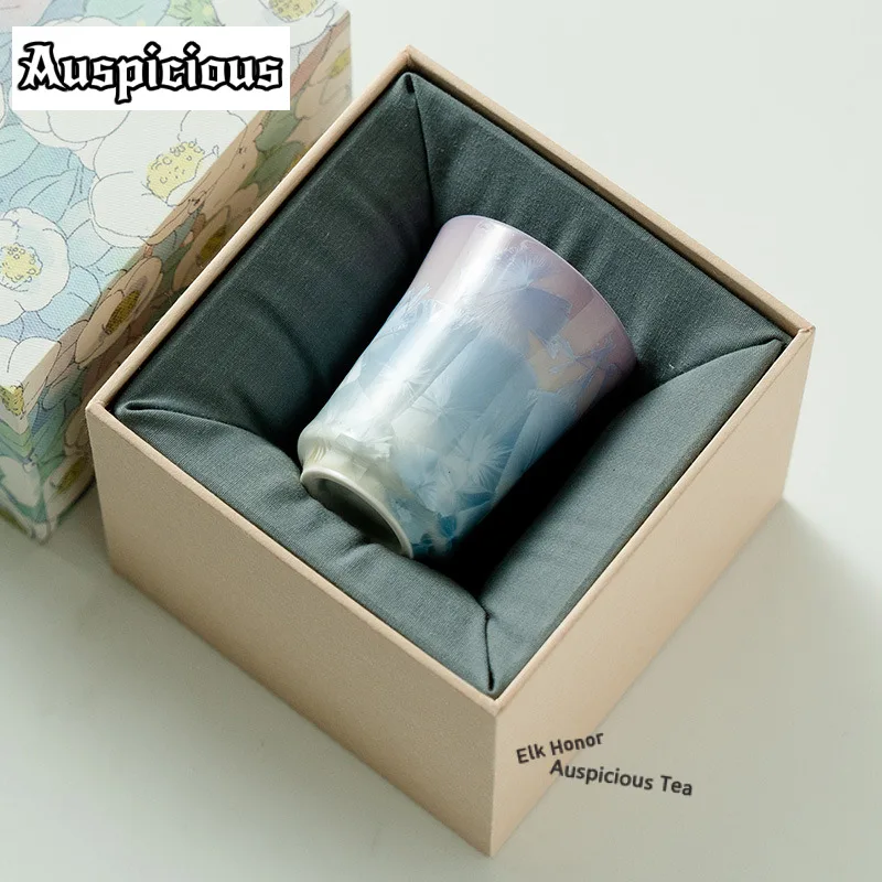 

High-value Blue-purple Crystal Glaze Scent Cup Tea Bowl Beautiful Tea Cup Tea-tasting Meditation Cup Chazhan Master Cups Teaset