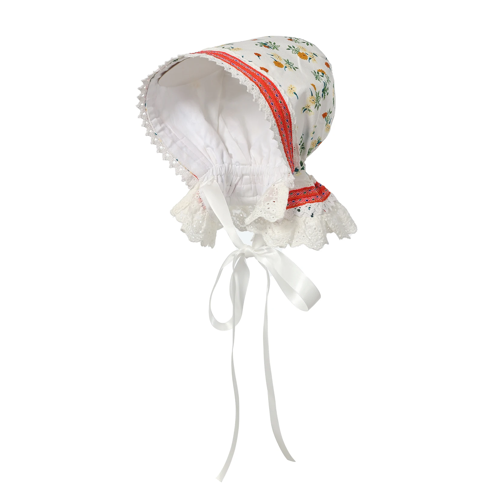 白いボンネット帽子頭飾り女性草原キャップメイドコスプレアクセサリーヴィンテージメイド MOP かぶと