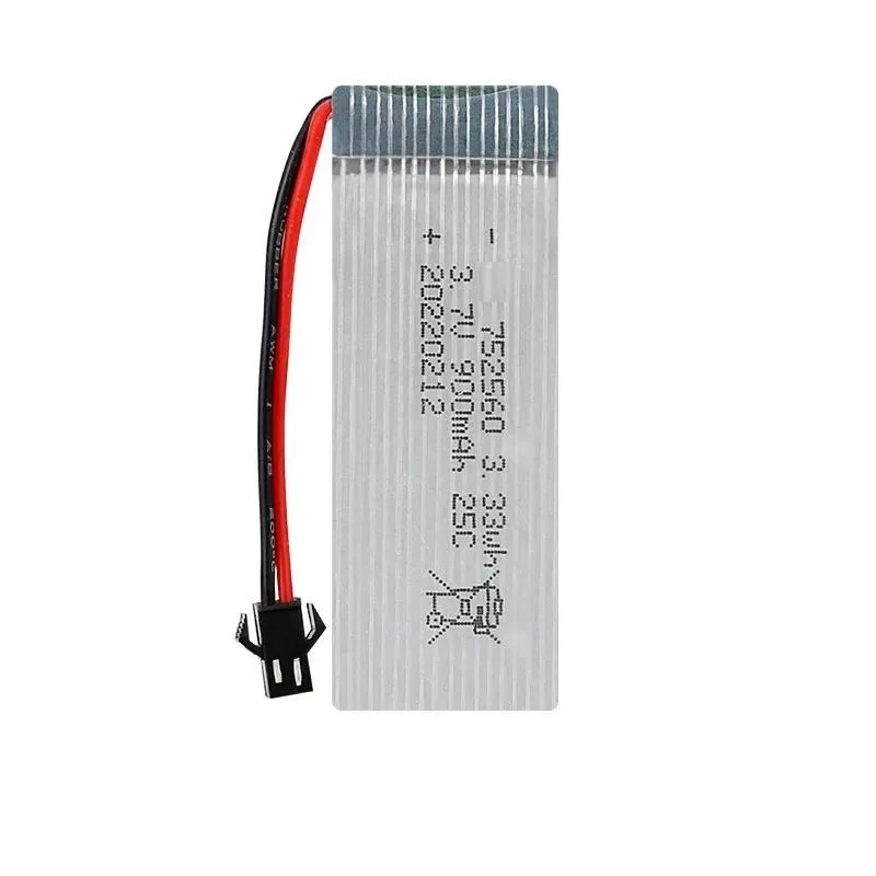 3.7V 900mAh Lithium Battery for 8807 8807W Aircraft Drone 25C High Rate 752560 LiPo Battery