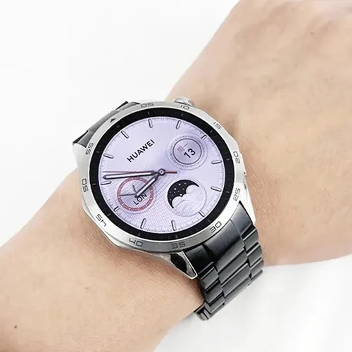 Imagen 2 del producto Correa de pulsera de eslabones sin huecos para HUAWEI WATCH GT 4, banda de Metal de acero inoxidable de 46mm, accesorios de repuesto para reloj GT4, 22mm