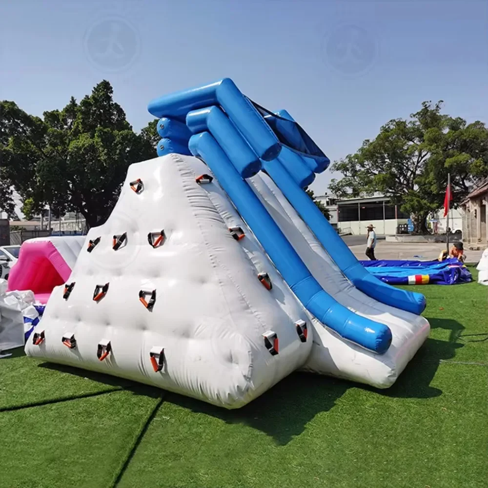 

Fun inflatable iceberg floating climbing wall inflatable air climbing mountain water park