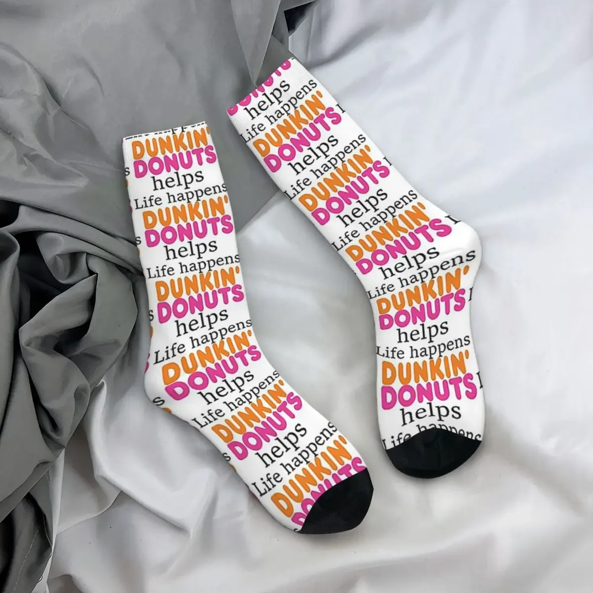 La vida pasa. Dunkin-Calcetines DE AYUDA DE Donuts para hombre y mujer, medias largas de alta calidad Harajuku, accesorios para todas las estaciones, regalos