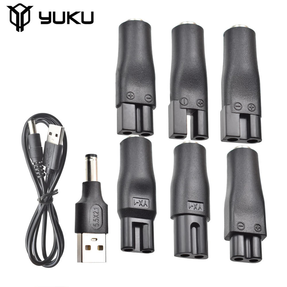 

YUKU 8 шт. Сменный шнур питания 5 В Зарядное устройство USB-адаптер Подходит для всех видов электрических машинок для стрижки волос Триммеры для бороды Бритва