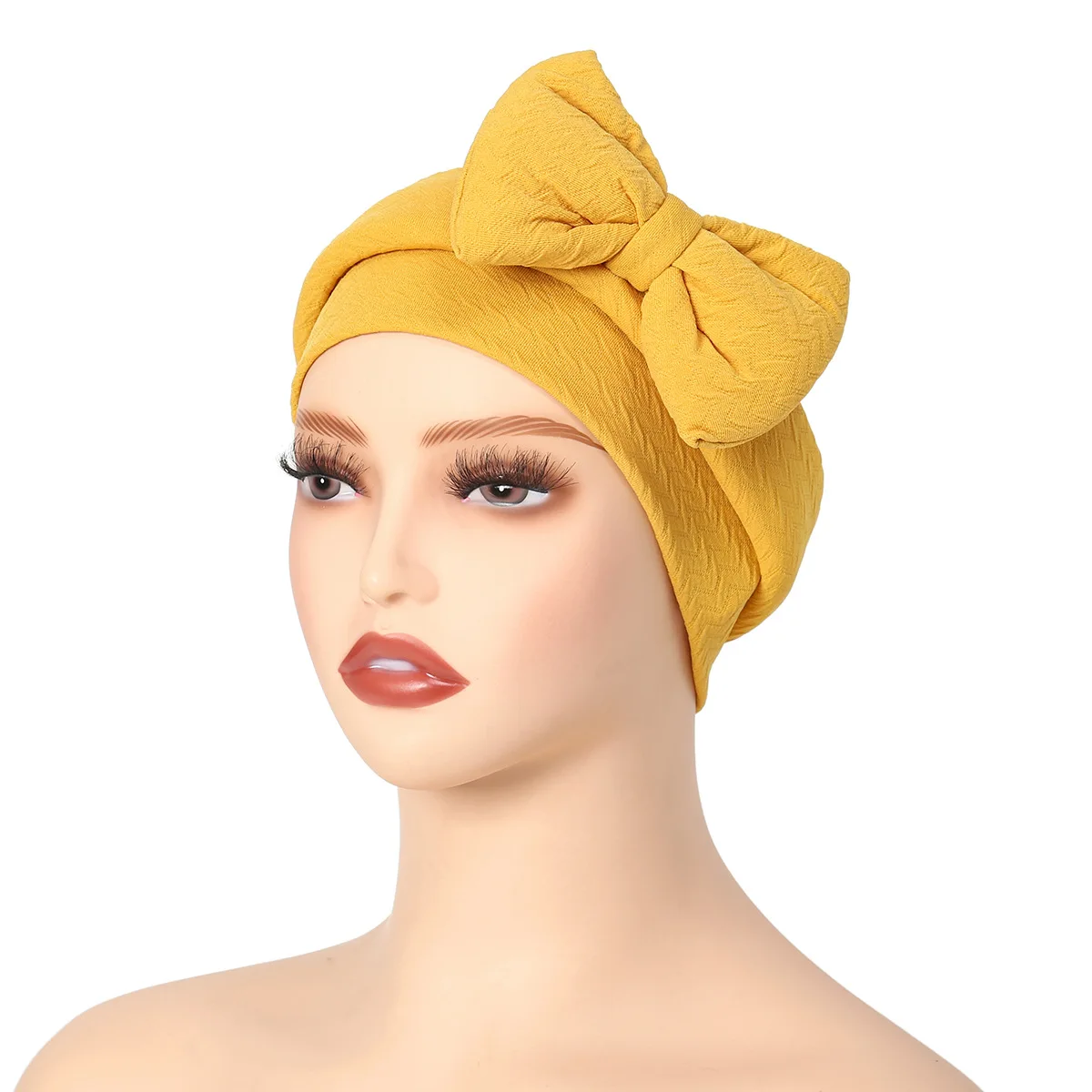 Bowknot Turban Indische Frauen Muslim Hijab Stretch Chemo Cap Krebs Hut Haarausfall Abdeckung Kopf Schal Wrap Mützen Motorhaube Kopfbedeckung