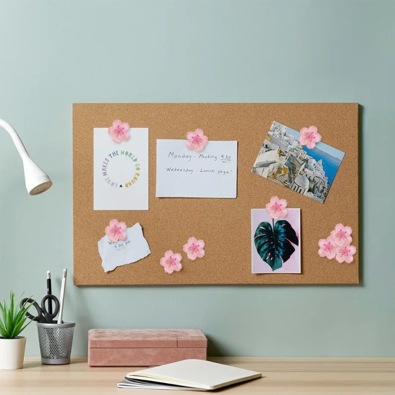 

New pink creative cherry blossom refrigerator sticker cute resin message magnetic sticker photo sticker