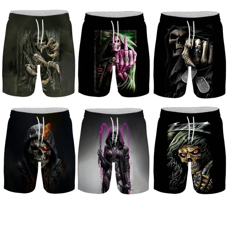 

Mens Loose 3D Printed Sports Pants Summer Cartoon Casual Beach Shorts