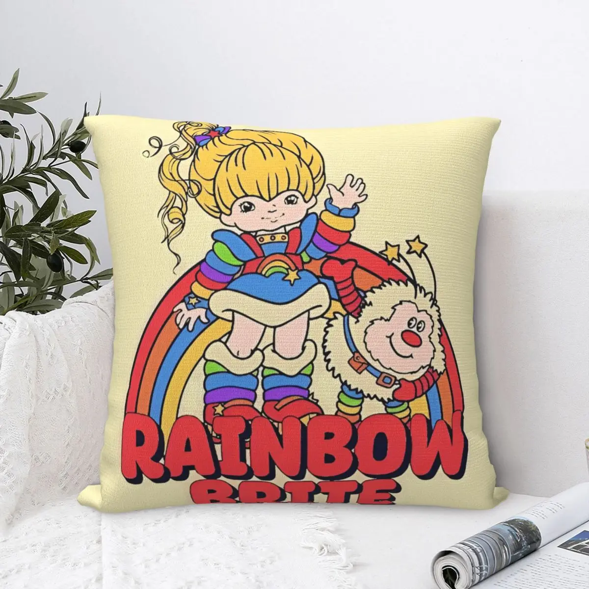 

Rainbow Brites Pillowcases Merchandise Soft Cushion Cover Pillow Covers Home Decor Square Multiple Sizes