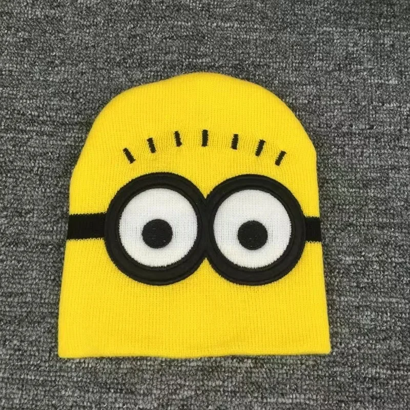 Minions Berretto per bambini Cappelli per bambini in maglia Berretto invernale Guanti Set Cappelli caldi autunno inverno per bambini Ragazzo Ragazza Cappellini lavorati a maglia per cartoni animati