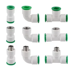 PPR Quick Fitting RO Water Elbow Coupling Connector 20mm 25mm 32mm Plastic Pipe Joint Hot-Melt Free for Water Purification Syste