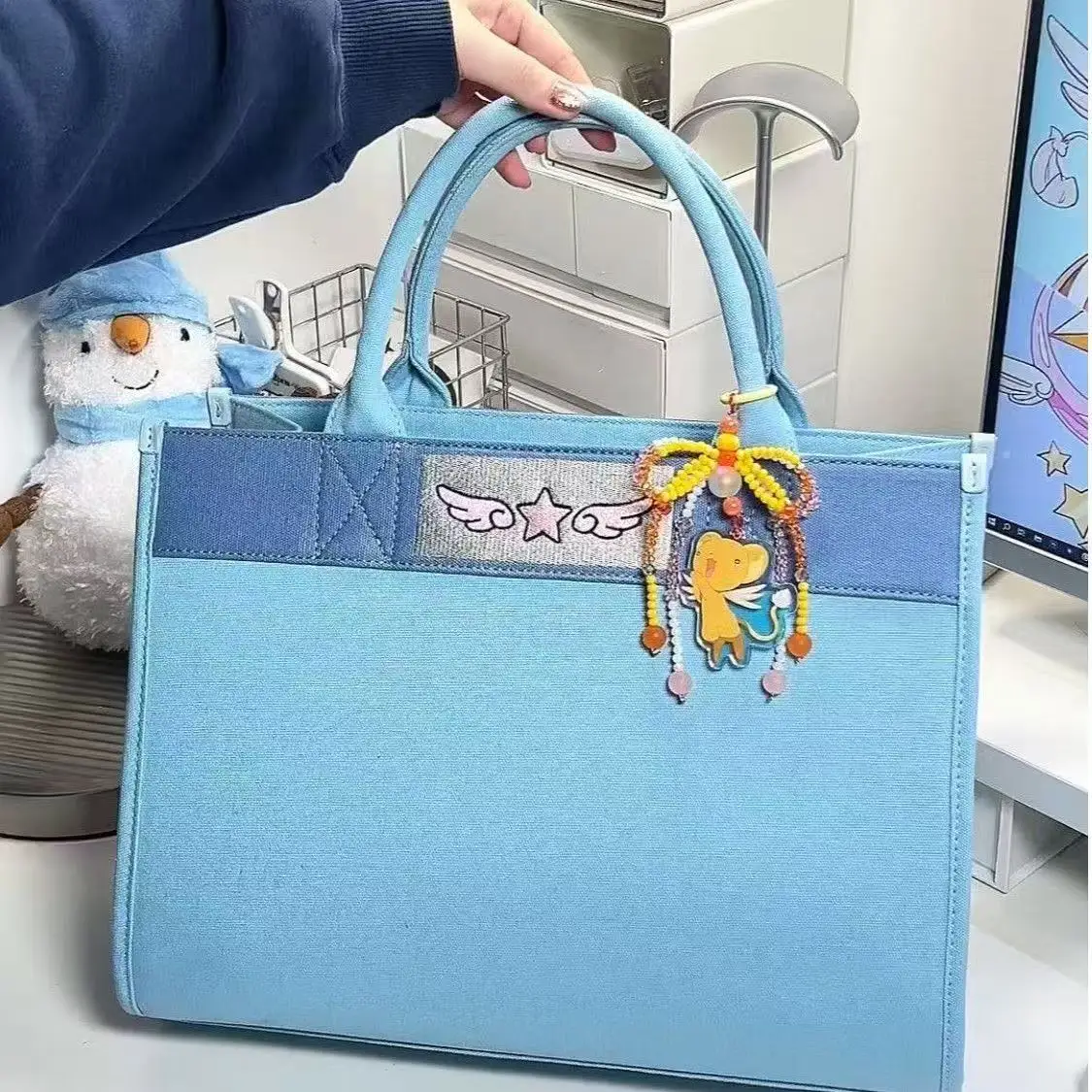 Card Captor Kinomoto Sakura Handbag Anime Figure Large Capacity Commuter Laptop Bag Girl Cosplay Accessories Gift view 2