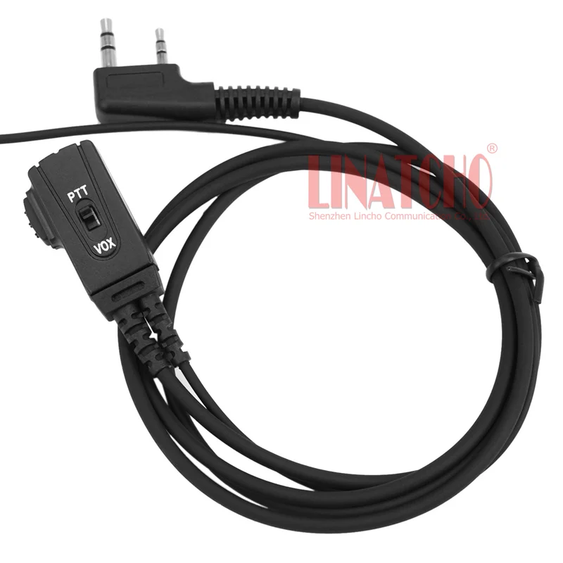 Press to Talk VOX Прозрачная воздушная трубка для наушников рации 2-контактный разъем K