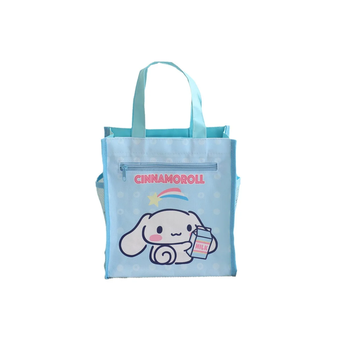 Sanrio Cinnamoroll Kuromi Mymelody Cartoon Oxford cloth Double Layer Tuition Bag Art Bag School Tote Bag Girl Learn Tote Gifts