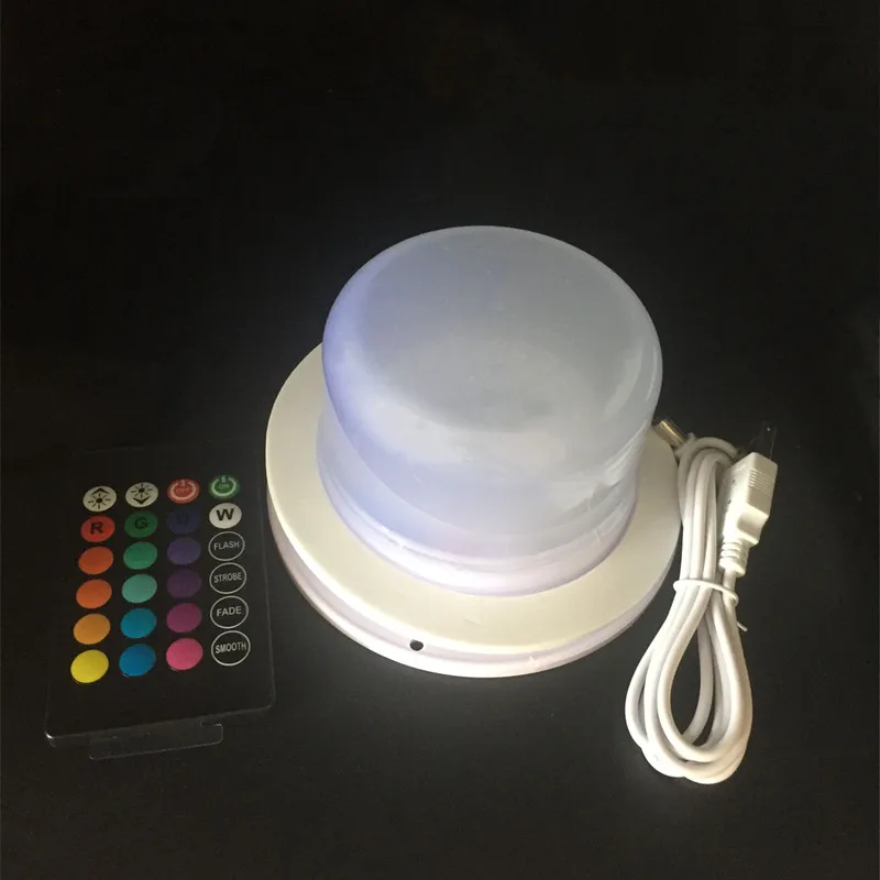 Remote controlled 24key Rechargeable RGBW Light base Waterproof LED module Furniture mood Light Enhancer UnderTable Lights 117mm