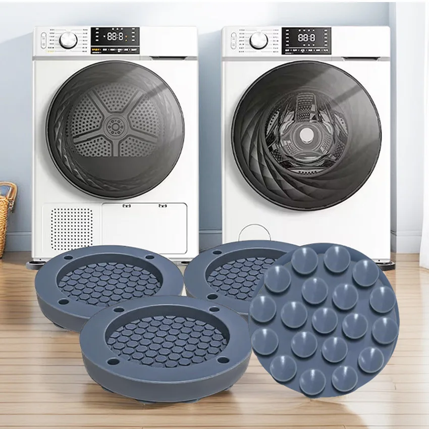 4Pcs Mute Anti-Vibration Washing Machine Pads - Non-Slip& Reducing - High Rise, Anti-flood, Proof Base For Refrigerators And Lau