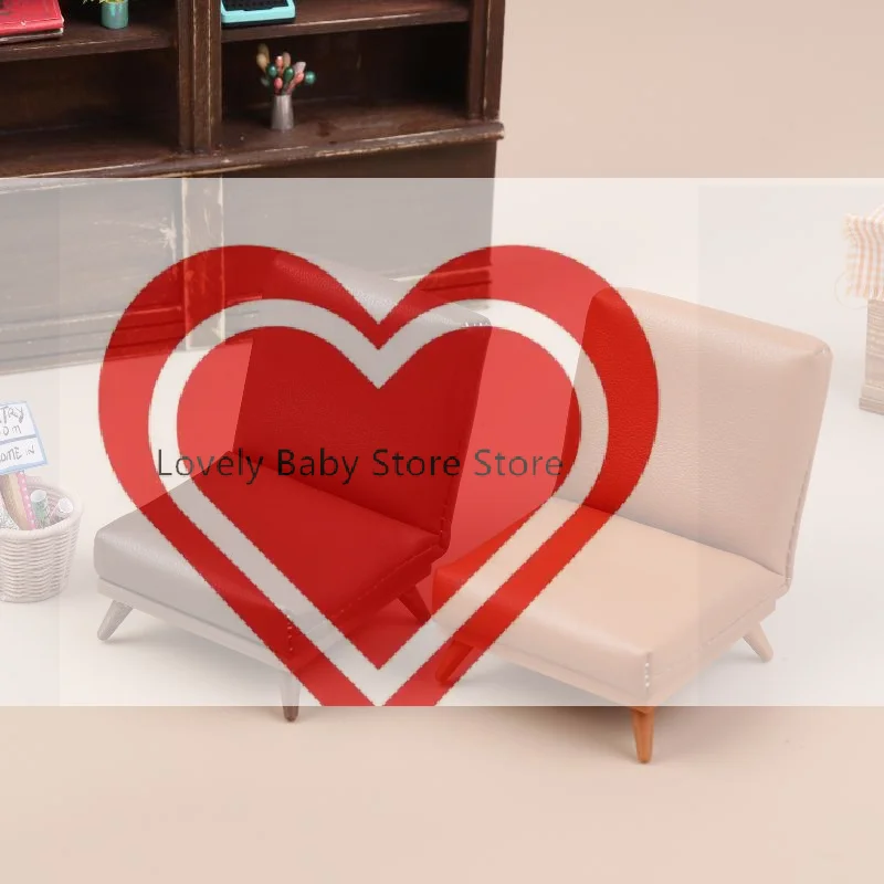 

【BS】1:12 Scale Dollhouse Miniature Single PU Leather Sofa Chair Doll House Living Room Furniture Model For DIY Scene Decoration