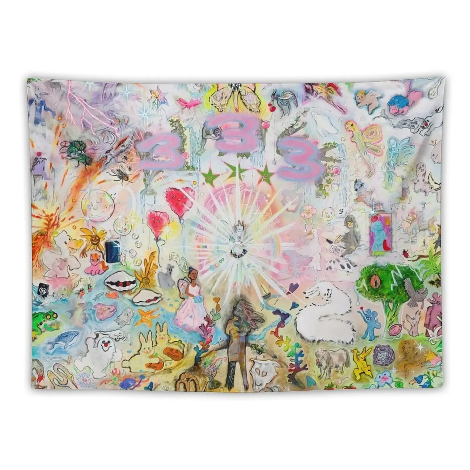 

333 Bladee Album Cover Tapestry Mushroom Aesthetic Room Decor Bed Room Decoration Tapestry