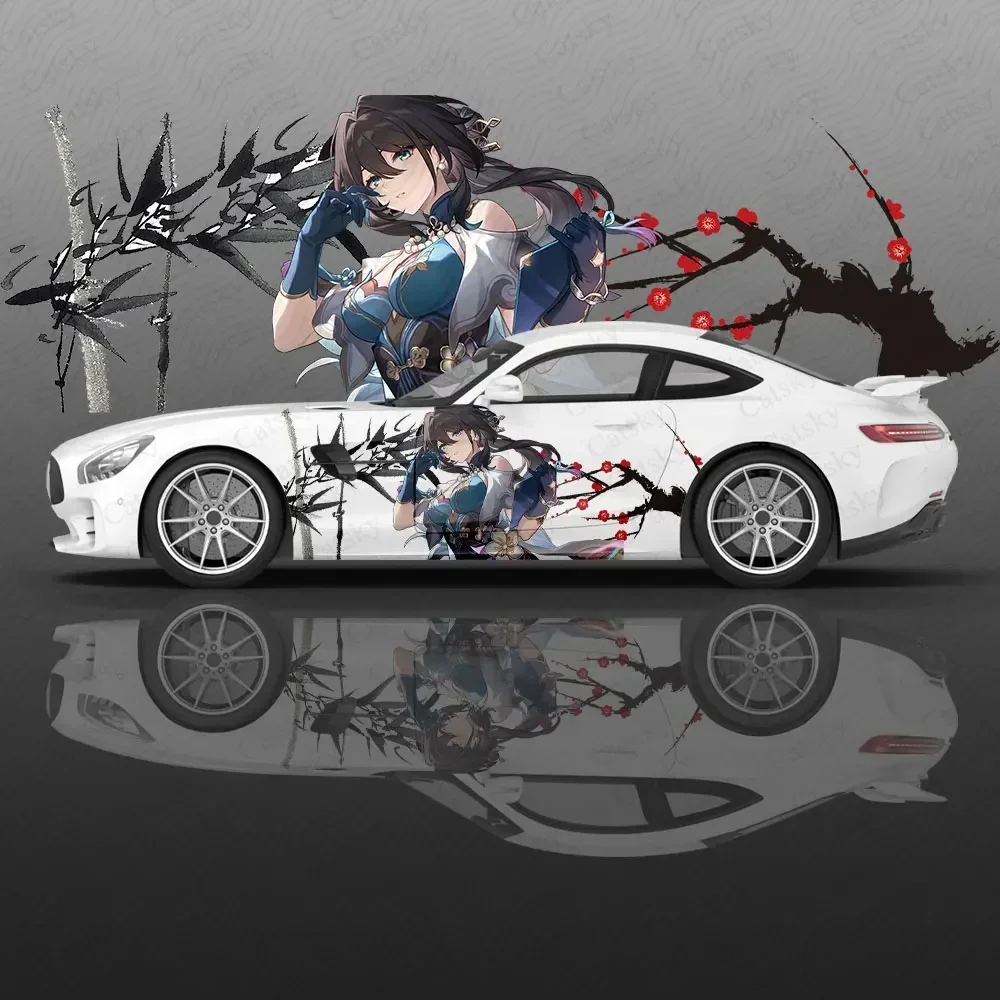 

Ruan Mei аниме девушка наклейка на кузов автомобиля аниме Itasha виниловая наклейка на боковую сторону автомобиля наклейка Декор автомобиля наклейка Защитная пленка для автомобилей