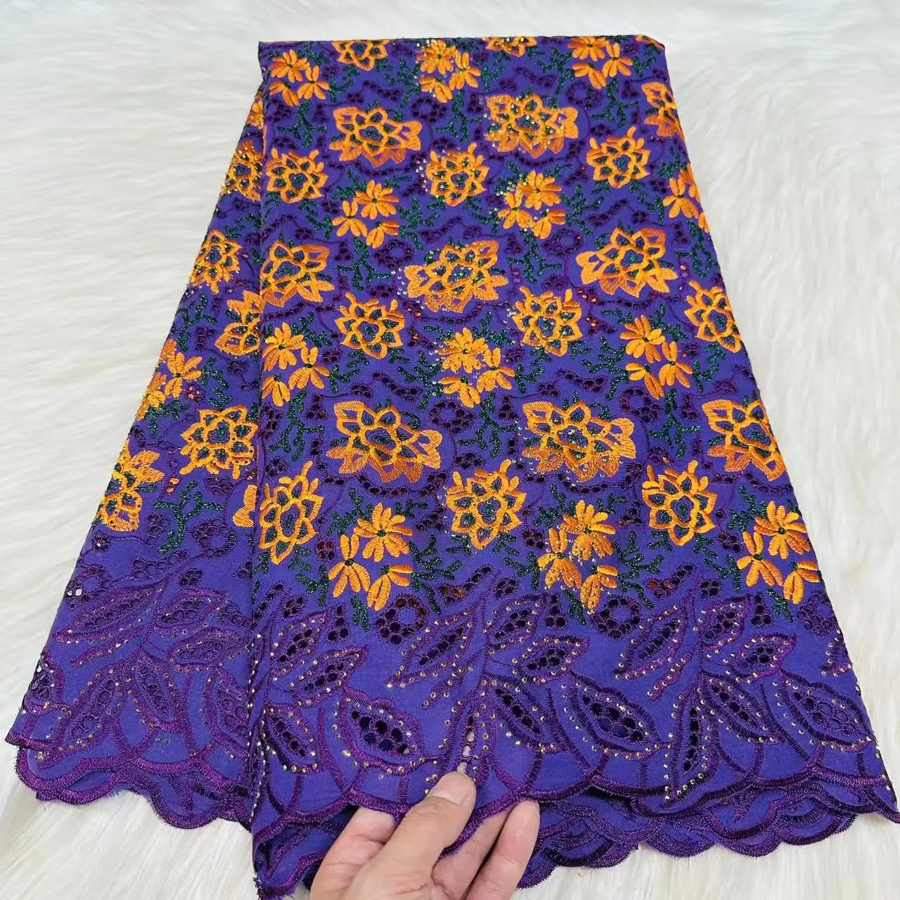 

Swiss Voile Lace Fabric 2026 High-Quality Embroidery African Style for Wedding Nigerian Cotton Lace Fashionable Wedding Fabric